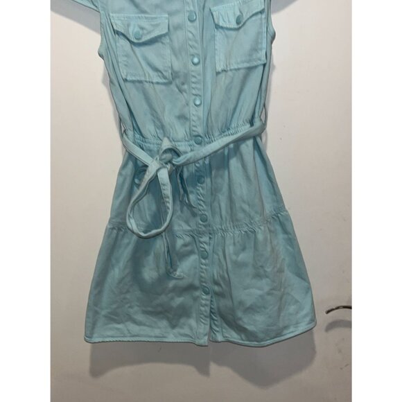 Alice + Olivia Miranda Puff Sleeve Denim Mini Dress in Rockstar Blue Size 4 - Picture 6 of 12